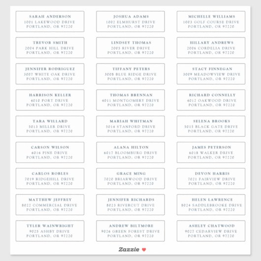 Dunkelblau | Private Guest Address Labels (Blatt)