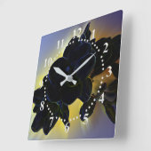 Dunkelblau Quadratische Wanduhr (Winkel)