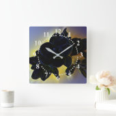 Dunkelblau Quadratische Wanduhr (Zuhause)