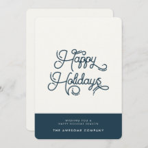 Dunkelblau Retro Vintag Happy Holidays Corporate