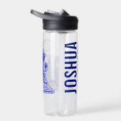 Dunkelblau-Retrodampf-Zug mit vollständigem Namen Trinkflasche (Rechts)