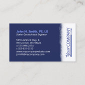 Dunkelblau, rot mit senkrechten Logos Visitenkarte (Vorderseite)