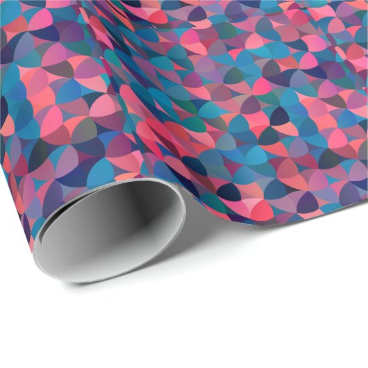 Dunkelblau rot: Vintag geometrisch Geschenkpapier (Rolleneckpunkt)