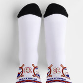 Dunkelblau, rot, weißer Baseball Socken (Oben)