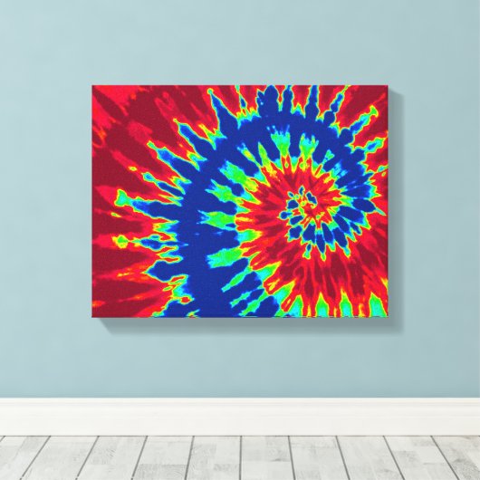 Dunkelblau-rote Gefärbte Krawatte 14"x11" Art Leinwanddruck (Insitu (Holzboden))