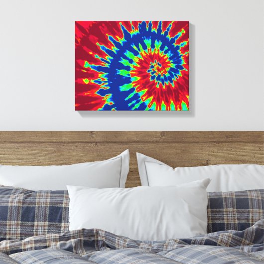 Dunkelblau-rote Gefärbte Krawatte 14"x11" Art Leinwanddruck (Insitu (Schlafzimmer))