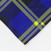 Dunkelblau, Schwarz und Gelb Kariert Fleecedecke (Ecke)