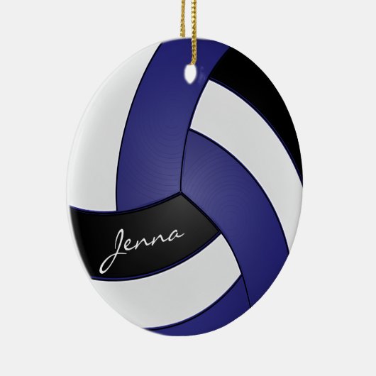 Dunkelblau, Schwarz und Weiß | DIY Name Keramik Ornament (Rechts)