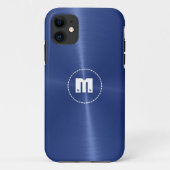 Dunkelblau-Shiny-Edelstahlmetall Case-Mate iPhone Hülle (Rückseite)