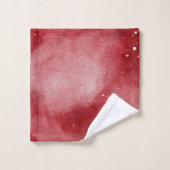 Dunkelblau Snowy Weihnachtsballs Holly Badhandtuch Set (Waschlappen)