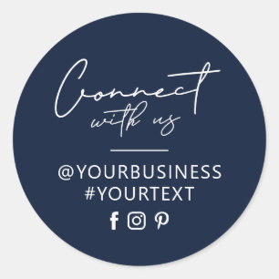 Dunkelblau Social Media Business-Logo-Paket Runder Aufkleber