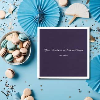 dunkelblau, solide Farbe - personalisiert Serviette