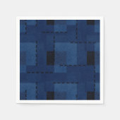 Dunkelblau strukturiert geometrisch serviette (Vorderseite)