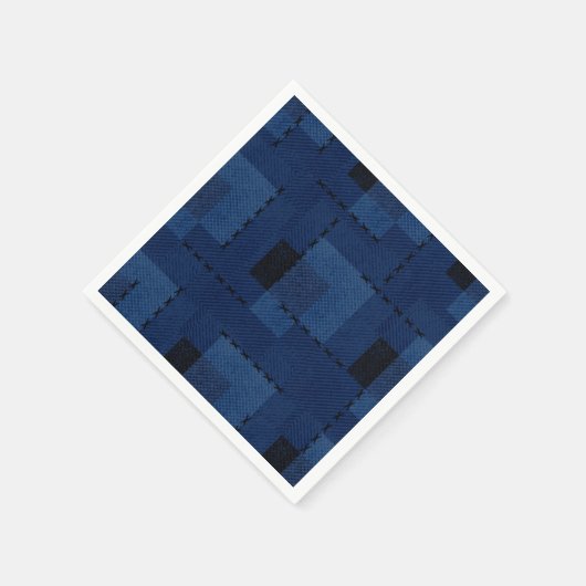 Dunkelblau strukturiert geometrisch serviette (Ecke)