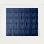 Dunkelblau strukturiert geometrisch wandteppich (Vorderseite (Horizontal))