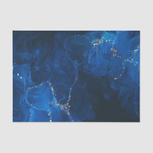 Dunkelblau Texturierte Imitate Gold Glitzer Seidenpapier (Vorderseite)