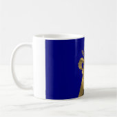 Dunkelblau u. gold Fleur de Lys Kaffeetasse (Links)