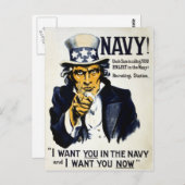 Dunkelblau! Uncle Sam ruft dich an, Enlist in the  Postkarte (Vorne/Hinten)
