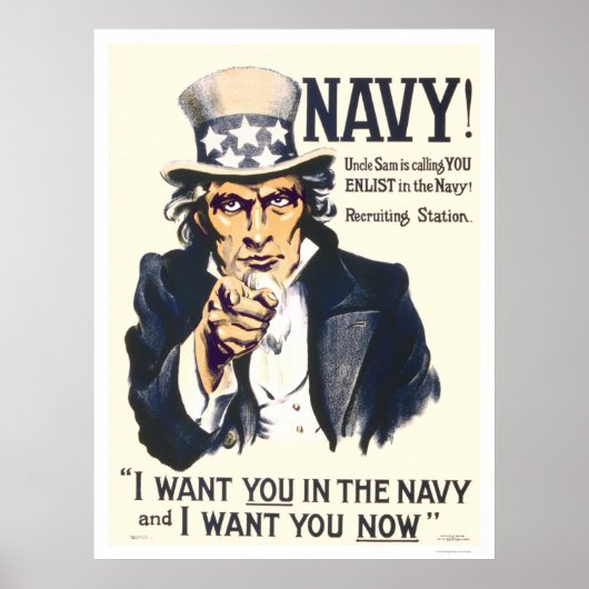 Dunkelblau! Uncle Sam ruft dich an Poster (Vorne)