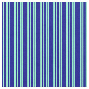 Dunkelblau und Aquamarine Streifen-/Linienmuster Stoff