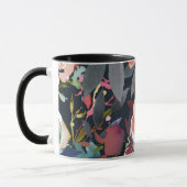 Dunkelblau und blau rosa Aquarellfarben Blumenchor Tasse (Links)