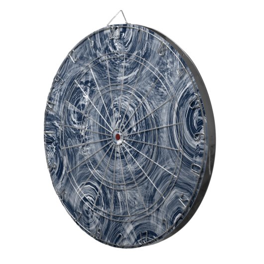 Dunkelblau und ganz schön wirbelige Batik Dartscheibe (Vorderseite rechts)