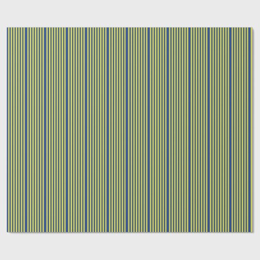 Dunkelblau und gelbe Streifen  Geschenkpapier (Flach)