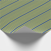 Dunkelblau und gelbe Streifen  Geschenkpapier (Ecke)