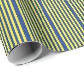 Dunkelblau und gelbe Streifen  Geschenkpapier (Rolleneckpunkt)
