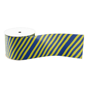 Dunkelblau und gelbe Streifen Ripsband