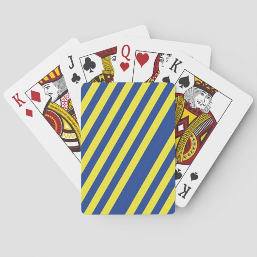 Dunkelblau und gelbe Streifen  Spielkarten (Rückseite)