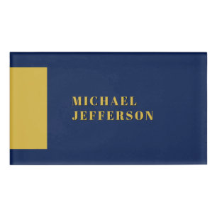 Dunkelblau und Gold minimalistisches einfaches mod Namenschild