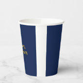Dunkelblau und Gold minimalistisches einfaches mod Pappbecher (Links)