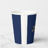 Dunkelblau und Gold minimalistisches einfaches mod Pappbecher (Rechts)