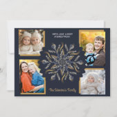 Dunkelblau und Gold Mitternachtsglanz Sterne Neuja Karte (Vorderseite)