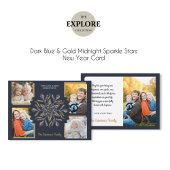 Dunkelblau und Gold Mitternachtsglanz Sterne Neuja Karte