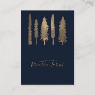 Dunkelblau und Gold Wald Bäume Rustikal Visitenkarte