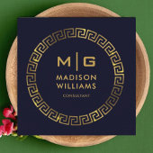 Dunkelblau und goldblau Beruflich Quadratische Visitenkarte