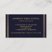 Dunkelblau und goldblau Beruflich Visitenkarte (Rückseite)