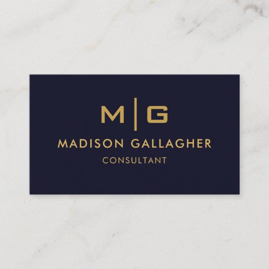 Dunkelblau und goldblau Beruflich Visitenkarte (Vorderseite)