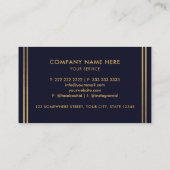 Dunkelblau und goldblau Beruflich Visitenkarte (Rückseite)