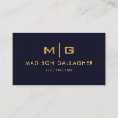 Dunkelblau und goldblau Beruflich Visitenkarte (Vorderseite)