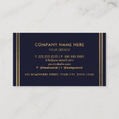 Dunkelblau und goldblau Beruflich Visitenkarte (Rückseite)