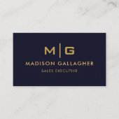 Dunkelblau und goldblau Beruflich Visitenkarte (Vorderseite)