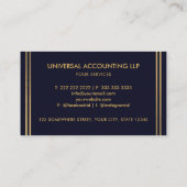 Dunkelblau und goldblau Beruflich Visitenkarte (Rückseite)