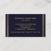 Dunkelblau und goldblau Beruflich Visitenkarte (Rückseite)