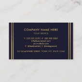 Dunkelblau und goldblau Beruflich Visitenkarte (Rückseite)