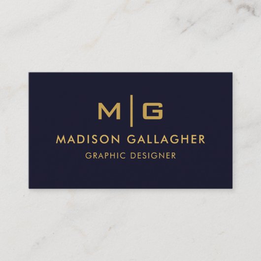 Dunkelblau und goldblau Beruflich Visitenkarte (Vorderseite)