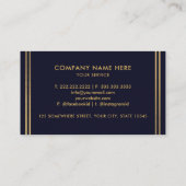 Dunkelblau und goldblau Beruflich Visitenkarte (Rückseite)