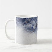 Dunkelblau und goldene Aquarellfarben Kaffeetasse (Links)